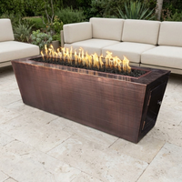 The Outdoor Plus 72" Mesa Fire Pit — Hammered Copper — patio view