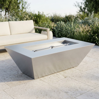 The Outdoor Plus 72" Atlantic Fire Pit — 18" Tall — Stainless Steel — patio view