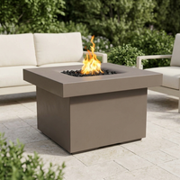 The Outdoor Plus 36" Square Ramona Fire Table — GFRC — Chestnut — patio view
