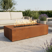 The Outdoor Plus 54" Regal Fire Pit — Corten Steel — patio view