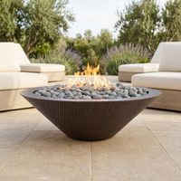 The Outdoor Plus 48" Cazo Fire Pit — Narrow Ledge — Hammered Copper — alternate view