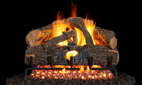 24" Charred Evergreen Oak Vented Gas Log Set | Real Fyre