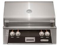 Alfresco ALXE 30-Inch Built-In Natural Gas Grill — Jet Black Matte — manufacturer front view