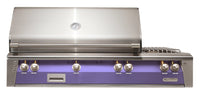Alfresco ALXE 56-Inch Built-In Natural Gas Grill & Side Burners — Lilac / Blue Lilac Gloss — manufacturer front view