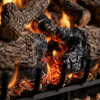 30" Charred Angel Oak Outdoor Vented Gas Log Set | Real Fyre