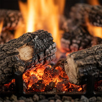 18" Charred Oak Stack Vented Gas Log Set | Real Fyre