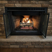 18" Split Oak hand-painted ceramic gas log set with ANSI-certified burner and realistic flame