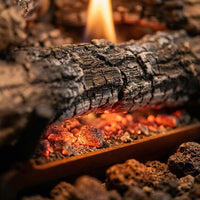 18" Split Oak See-Through Ventless Gas Log Set | Real Fyre
