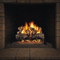 18" Burnt Rustic Oak ANSI Vented Gas Log Set | Real Fyre