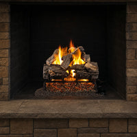 18" Burnt Rustic Oak ANSI Vented Gas Log Set | Real Fyre