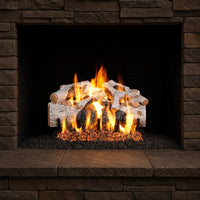 18" Charred Mountain Birch Vented Gas Log Set | Real Fyre
