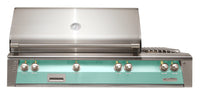 Alfresco ALXE 56-Inch Built-In Natural Gas Grill & Side Burners — Light Green Gloss — manufacturer front view