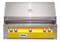 Alfresco ALXE 36-Inch Built-In Natural Gas Grill — Traffic Yellow Gloss — manufacturer front view
