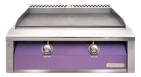 Alfresco 30-Inch Built-In Natural Gas Griddle — Lilac / Blue Lilac Gloss — manufacturer front view