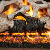 24" Charred Burnt Aspen Vented Gas Log Set | Real Fyre