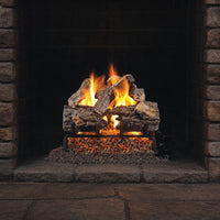 24" Burnt Rustic Oak ANSI Vented Gas Log Set | Real Fyre