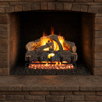 24" Charred Evergreen Oak Vented Gas Log Set | Real Fyre