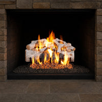24" Charred Mountain Birch Vented Gas Log Set | Real Fyre