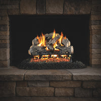 24" Charred Northern Oak Vented Gas Log Set | Real Fyre
