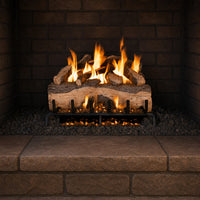 24" Mountain Crest Split Oak Vented Gas Log Set | Real Fyre