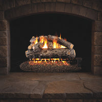 24" Rustic Oak Designer ANSI Vented Gas Log Set | Real Fyre