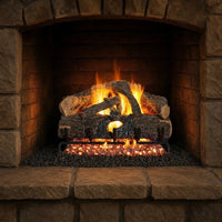 30-inch Charred Evergreen Oak Vented Gas Log Set by Real Fyre