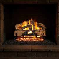 30-inch Charred Evergreen Split Oak Vented Gas Log Set by Real Fyre