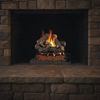 30" Rustic Oak Designer ANSI Vented Gas Log Set | Real Fyre