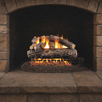 42" Rustic Oak Designer Vented Gas Log Set | Real Fyre