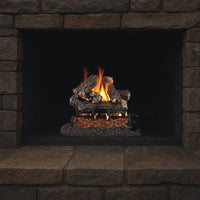 42" Rustic Oak Designer Vented Gas Log Set | Real Fyre