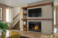 Napoleon Ascent 46 gas fireplace lifestyle flush installation with logs