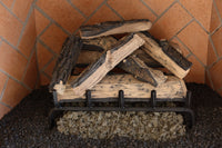 Split Oak 18 inch vented ceramic gas log set in fireplace