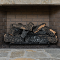 30" Cross Timbers Vented Gas Log Set | Hargrove — installed in masonry fireplace