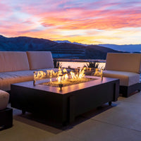 Iron Saddle 60" Rectangle Concrete Fire Pit Table | AFD