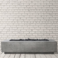Tavola 110 w/ Windguard 110" Rectangle Concrete Fire Pit Table | PRISM — view 2
