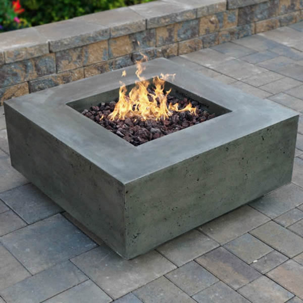 Tavola II 36" Square Concrete Fire Pit Table | Prism Hardscapes