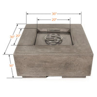 Tavola II 36" Square Concrete Fire Pit Table | Prism Hardscapes — view 6