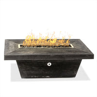 Carson - Low Profile 48" Rectangle Wood Grain Fire Pit Table | TOP