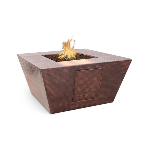 Redan Hammered Square Copper Fire Pit Table | The Outdoor Plus