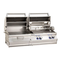 Fire Magic Aurora A830i Built-In Gas & Charcoal Combo Grill with Rotisserie & Analog Thermometer (Natural Gas)