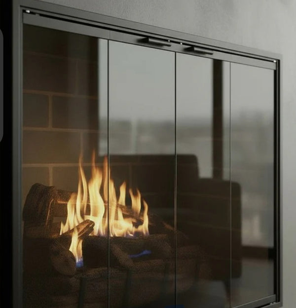 Stiletto Regular / Opening 33 W x 18 1/2” / Inside Fit / Masonry Type / Matte Black / Square Handles / Tinted Grey Glass
Bi-Fold Doors/ Draft Control