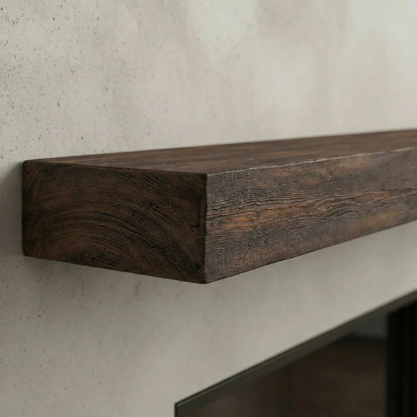 Flat Sawn Shelf 42” W x 8 1/4” D x 4” H Maduro Finish