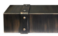 Custom Steel Mantel / 72" W x 8" H x 6" D / Black with Copper(Premium) without DECORATIVE BANDING