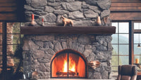 Cabin Pine Non-Combustible Concrete Mantel Shelf Roasted Chestnut Finish
