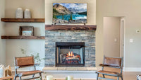 Cabin Pine Non-Combustible Concrete Mantel Shelf Maduro Finish