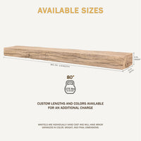 Smokehouse Non-Combustible Concrete Mantel Shelf Pale Honey Finish