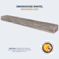 Smokehouse Non-Combustible Concrete Mantel Shelf Weathered Grey Finish