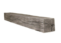 LEXINGTON// TOBACCO BARN MANTEL CUSTOM: 52" W/ 2 X 24" EXTENSIONS/ 2 BLACK BRACKETS // GRIST MILL: 48" // WEATHERED GREY FINISH