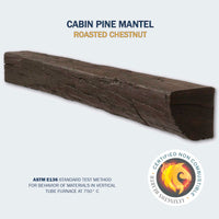 Cabin Pine Non-Combustible Concrete Mantel Shelf Roasted Chestnut Finish