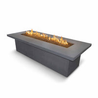 The Outdoor Plus Newport GFRC 144" Fire Table — Black | Plug & Play Electronic Ignition with Dial Timer Panel